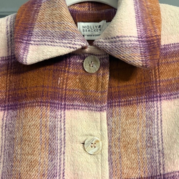 Molly Bracken short plaid button jacket/ shacket with collar and buttons! - Picture 7 of 8